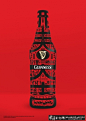 瓶装饮料创意海报 创意开春大吉 字体设计 黑色字体设计 红色喜庆背景 创意瓶子包装图