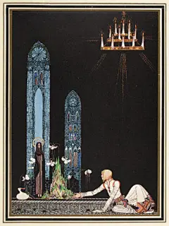 Kay Nielsen （1886-1957）
丹麦插画怪才，百度百科将他的条目命名为「怪杰凯·尼尔森」，但他的怪异风格一开始并不被看好。曾在迪士尼工作过的凯，因为画风过于另类，无奈被解雇。晚年穷困潦倒的他，最后回到丹麦的…