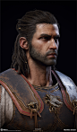 Assassin's Creed Odyssey : Alexios' Head, Mathieu Goulet : Hair work by my good friend Stephanie Chafe<br/><a class="text-meta meta-link" rel="nofollow" href="https://www.artstation.com/stephchafe" title="https: