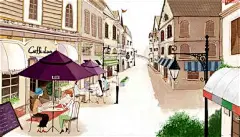 韩国风景插画1