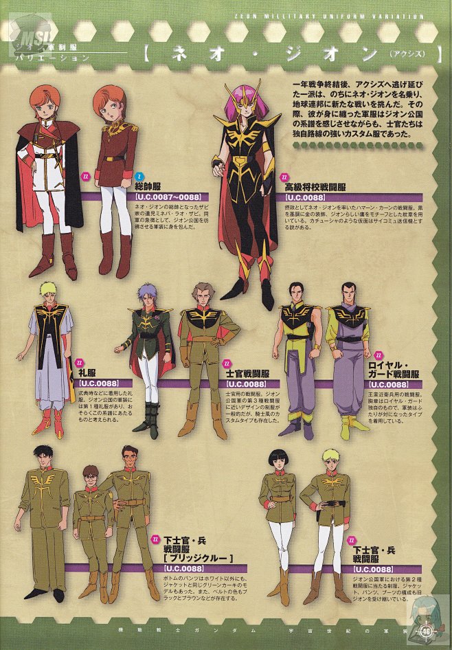 46gundam机动战士高达宇宙世纪军装原画大合集