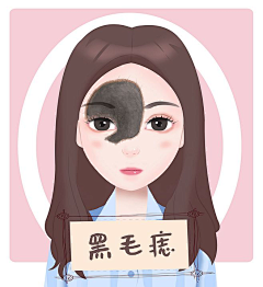 医美插画采集到医美,胎记,痣,斑