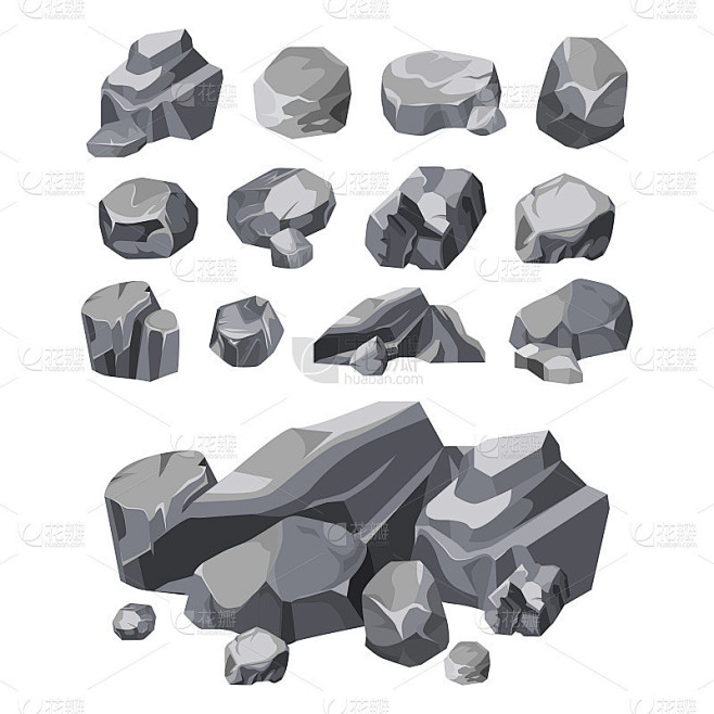 石块，圆石堆，破碎的碎石块