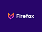 Firefox deividas bielskis gradient logo browser logo saas negative space simple logo monogram colors internet identity firefox f fox animal branding minimal fun chilling fake project foxy