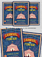 复古马戏团海报模板 Carnival & Fun Fair Flyer