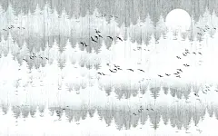 中国风中式古风山水墨电视装饰插画海报背景