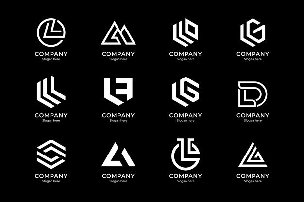 一套字母L标志logo矢量图设计素材