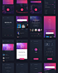 全套暗色系音乐App  UI设计素材——下载请到设计百宝箱 https://uirush.net
