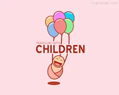 标志说明：国外儿童旅行社logo设计欣赏。