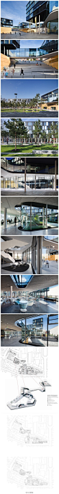 #GN分享#德国Aachenmünchener总部大楼，优雅的绿色公共庭院遍布期间，室外楼梯扩展成为城市广场，楼宇和楼宇之间通过廊道联系。建筑占据了两个街区，透明的空间融入了城市肌理，广场与道路成为富有吸引力的城市公共空间。http://t.cn/hXiXn