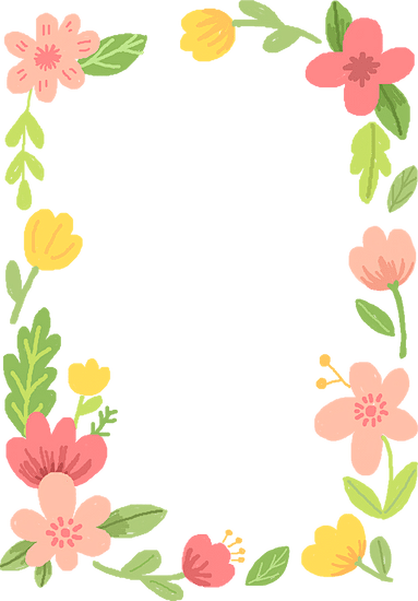 母亲节涂鸦花束素材-花朵边框