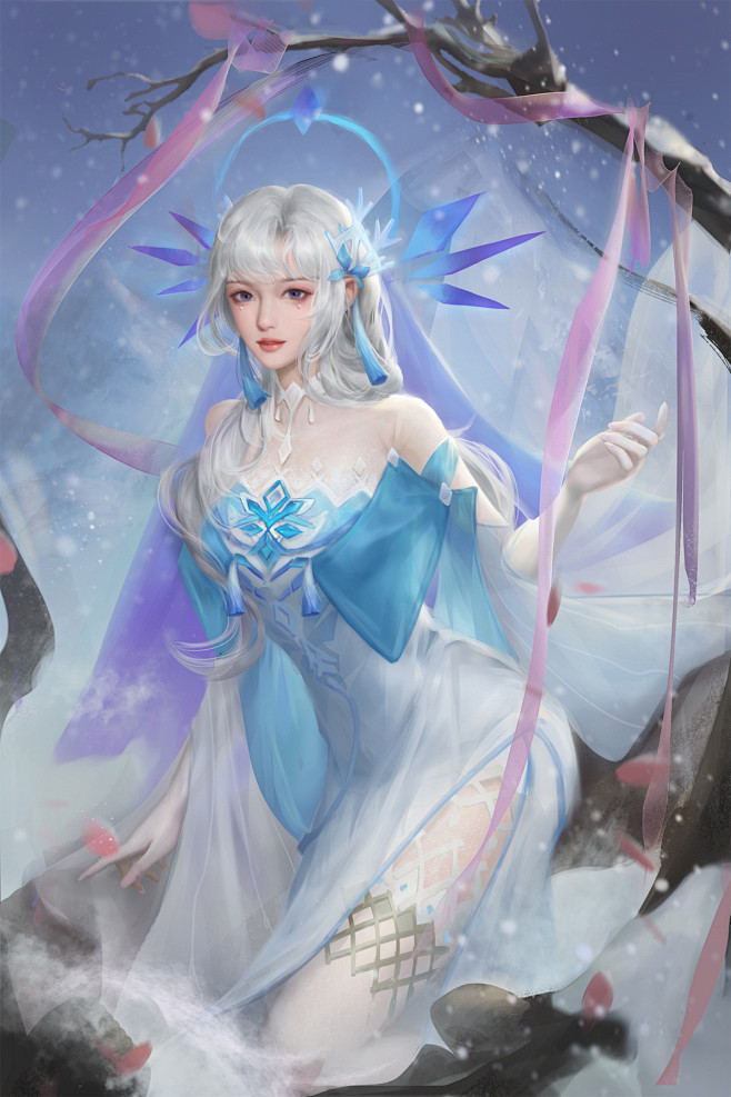 冰姿雪魄 成女_宅7zL__插画师作品_...