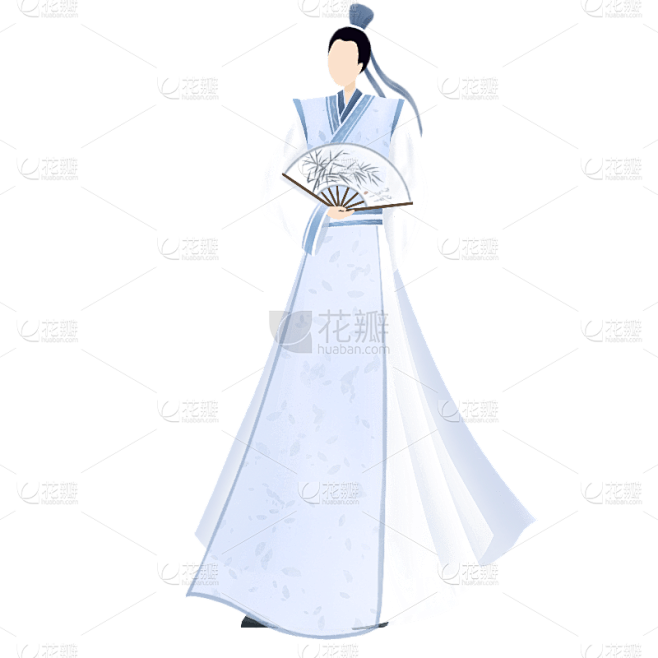 手绘-古风人物插画贴纸7