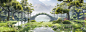 Zen Garden meditation garden Landscape 3d render architectural visualization vray Forest Pack