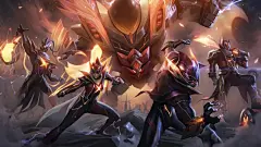 8K英雄联盟LOL(S9赛季)凤凰队FPX冠军皮肤原画合照船长薇恩VN瞎子盲僧锤石典狱长石头人墨菲特超高清壁纸 - 网络游戏 - 好4K壁纸