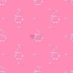 粉色,小猪扑满,四方连续纹样,分离着色,银行业,商务,包装纸,黄金,图像