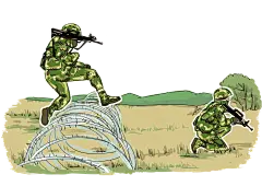 卡通手绘迷彩服军人PNG素材