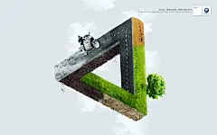 创意参考模仿奥迪的海报， 潘洛斯不可能三角+合成练习作品