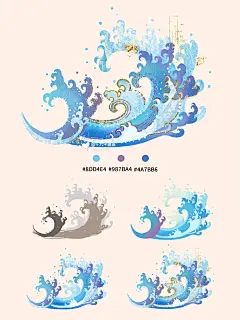 零基础插画小白必看‼️3种插画水海浪步骤 - 小红书