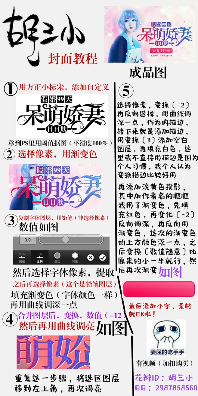 总裁封面教程，胡三小制作（有视频）