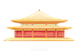 国潮建筑插画PNG