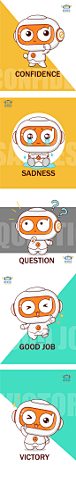 橙旭园吉祥物设计卡通机器人形象卡通形象动态微信表情包-古田路9号-品牌创意/版权保护平台