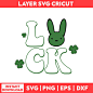 Libre Bunny Ears Bad Bunny Patricks Day Svg, Bad Bunny Patricks Day Svg, Png, pdf, dxf digital fille