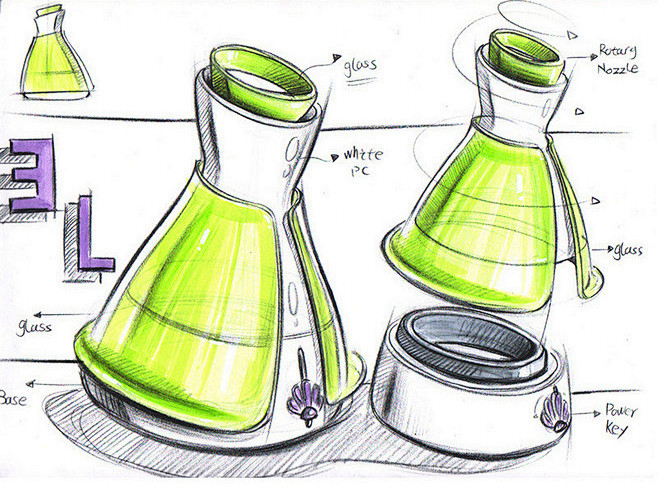 产品手绘  工业设计  细节 外观造型 ...