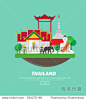 泰国的概念,矢量插图-建筑物/地标,公园/户外-海洛创意(HelloRF)-Shutterstock中国独家合作伙伴-正版图片在线交易平台-站酷旗下品牌