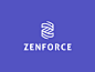 Zenforce Logo z品牌符号禅宗冥想灵感最佳固定最小最小简单真棒品牌标识图徽标图标标志会标
