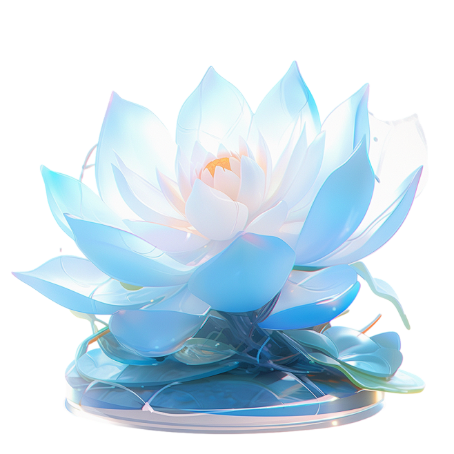 3D莲花荷花琉璃玻璃