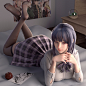 二次元JK宅女（三维美型角色静帧练习）