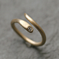 细小的美好美国设计师Michelle Chang 蛇形14k金钻石戒指官方预订