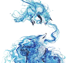 卡通手绘狼动物元素