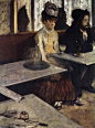 印象派油画人物欣赏：埃德加·德加作品《喝苦艾酒的人》