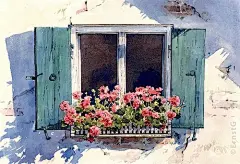 唯美风景水彩画