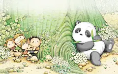 森林精灵多丽小熊猫图片壁纸_可爱手绘小熊猫图片壁纸-55壁纸大全