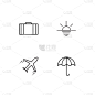 轮廓,直的,夏天,计算机图标,矢量,水,行李,标志,海洋,飞