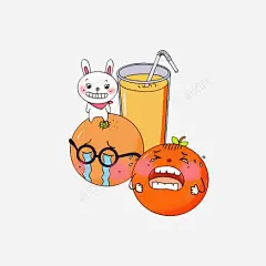 卡通香橙和橙汁插画 元素 免抠png 设计图片 免费下载 页面网页 平面电商 创意素材