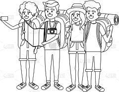 旅行者,人,动画片,旅途,女人,自然美,夏天,户外,冒险,探险