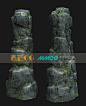 麦芒CG- 低模手绘石头山石模型3dmax模型3D场景模型贴图资源