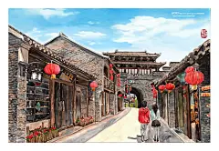 禅意(108图)_@路崽收集_花瓣建筑设计手绘城市系列——《扬州》14