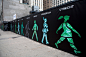 public art Pedestrian icons signs new york city nyc Collaborative walk walking men worldwide sydney
