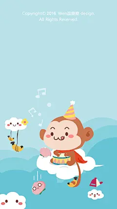 小猴纸手机壁纸  #壁纸# #卡通# #萌#