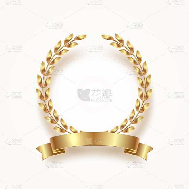 黄金,缎带,月桂花冠,华丽的,高雅,枝,弯曲,装饰,复古