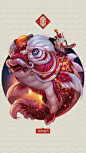 其中包括图片：年年有鱼财神到 中式圣诞喵大人~|插画|创作习作|齐天大宋         - 原创作品
