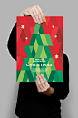 modern Christmas xmas card flyer poster Holiday template