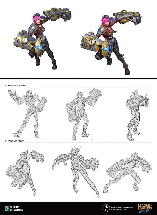 皮城执法官 蔚（英雄联盟手游立绘）——Art：Share Creators-花瓣网