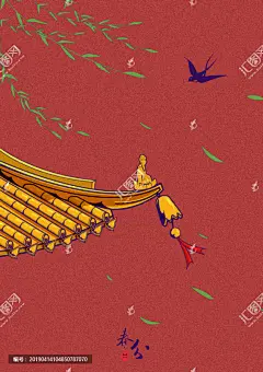  春分 节气 24节气 节气海报 传统节气 农历台历 二十四节气 传统文化 插画 中国风插画 麦穗 T恤印花 墙纸壁纸 手机壳图案 中国古建筑