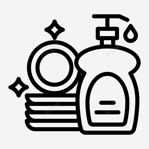 盘子清洁洗碗图标 免费下载 页面网页 平...
